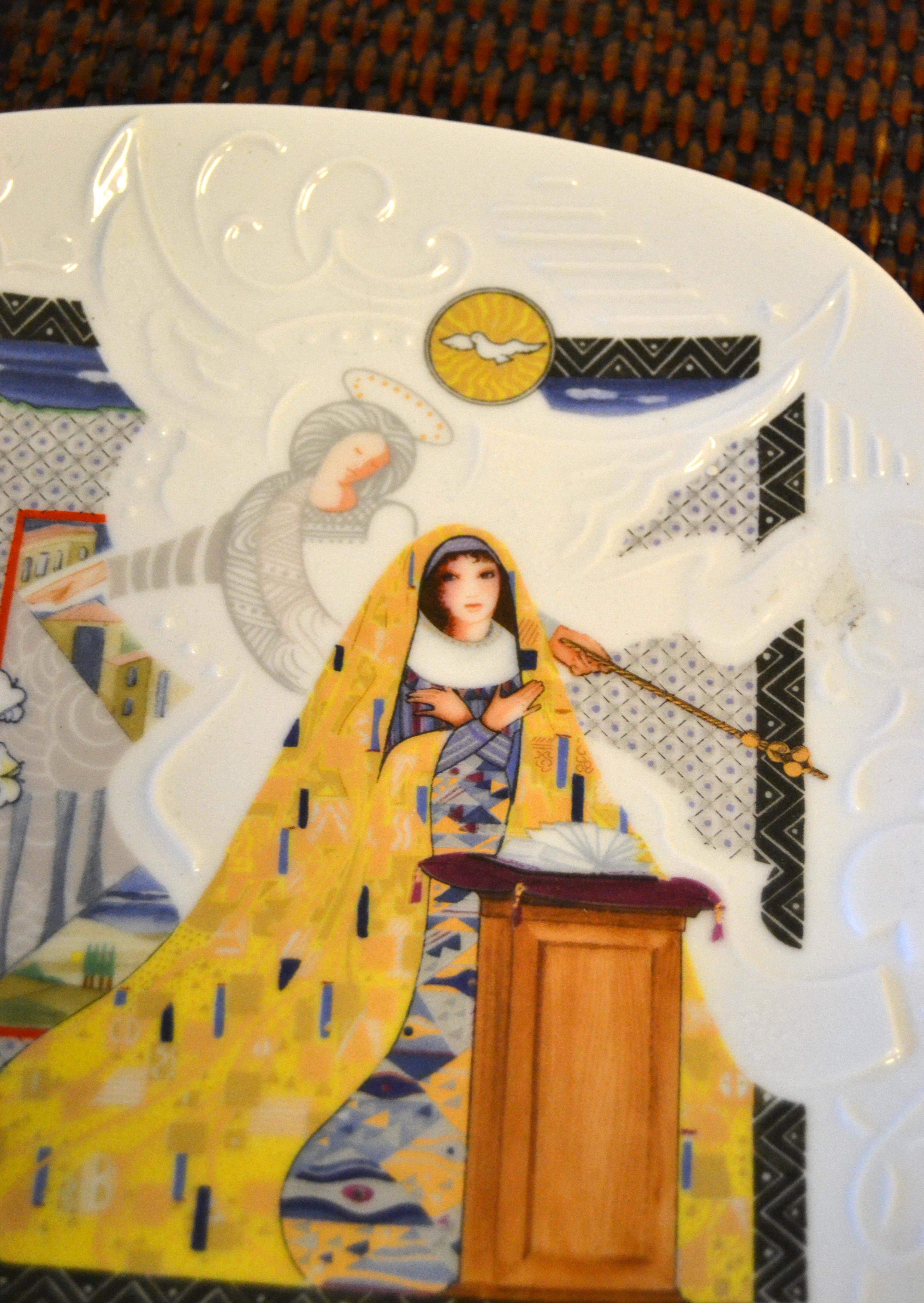 Porcelain The Annunciation by Eve Licea, 1st Plate of The Story of Christmas Series, 1988 For Sale