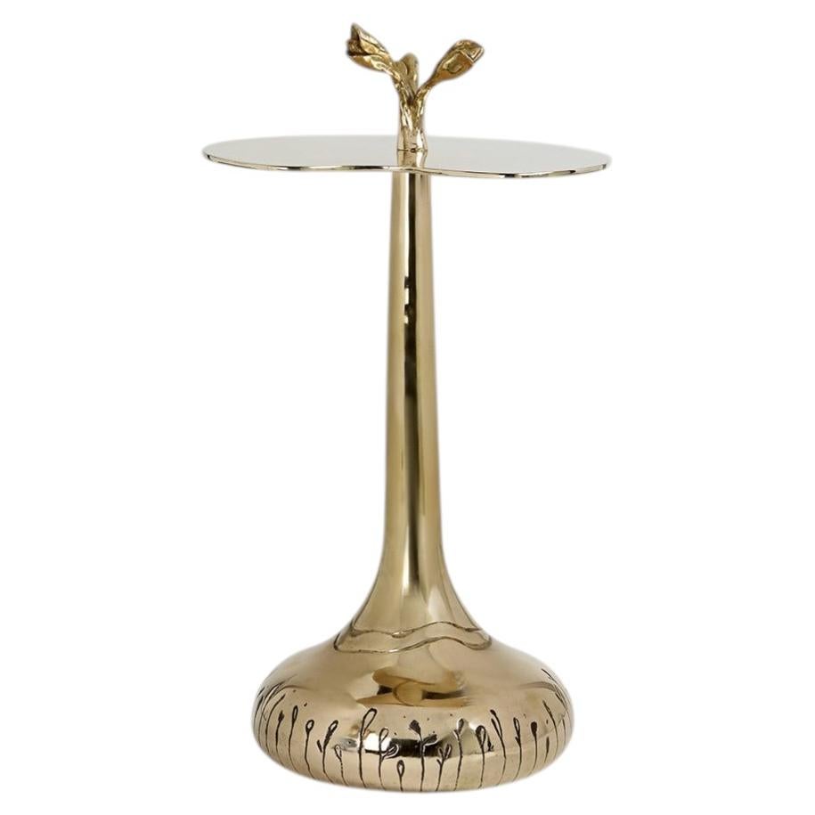 The Anouk Side Table in Polished Bronze. Made in UK. Sculptural & Functional For Sale