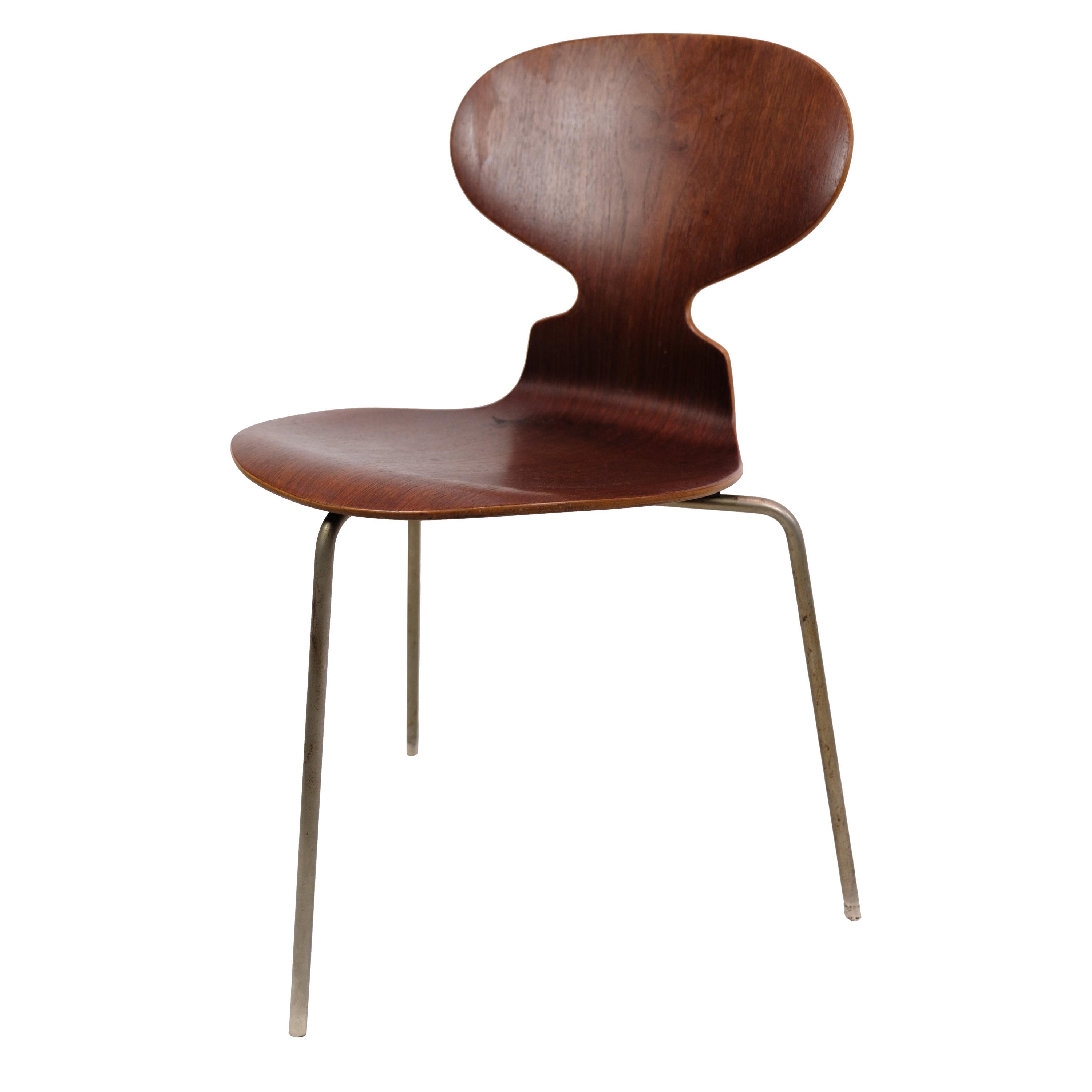 The "Ant" Chair Model 3100  Made In Teak By Arne Jacobsen From 1950s