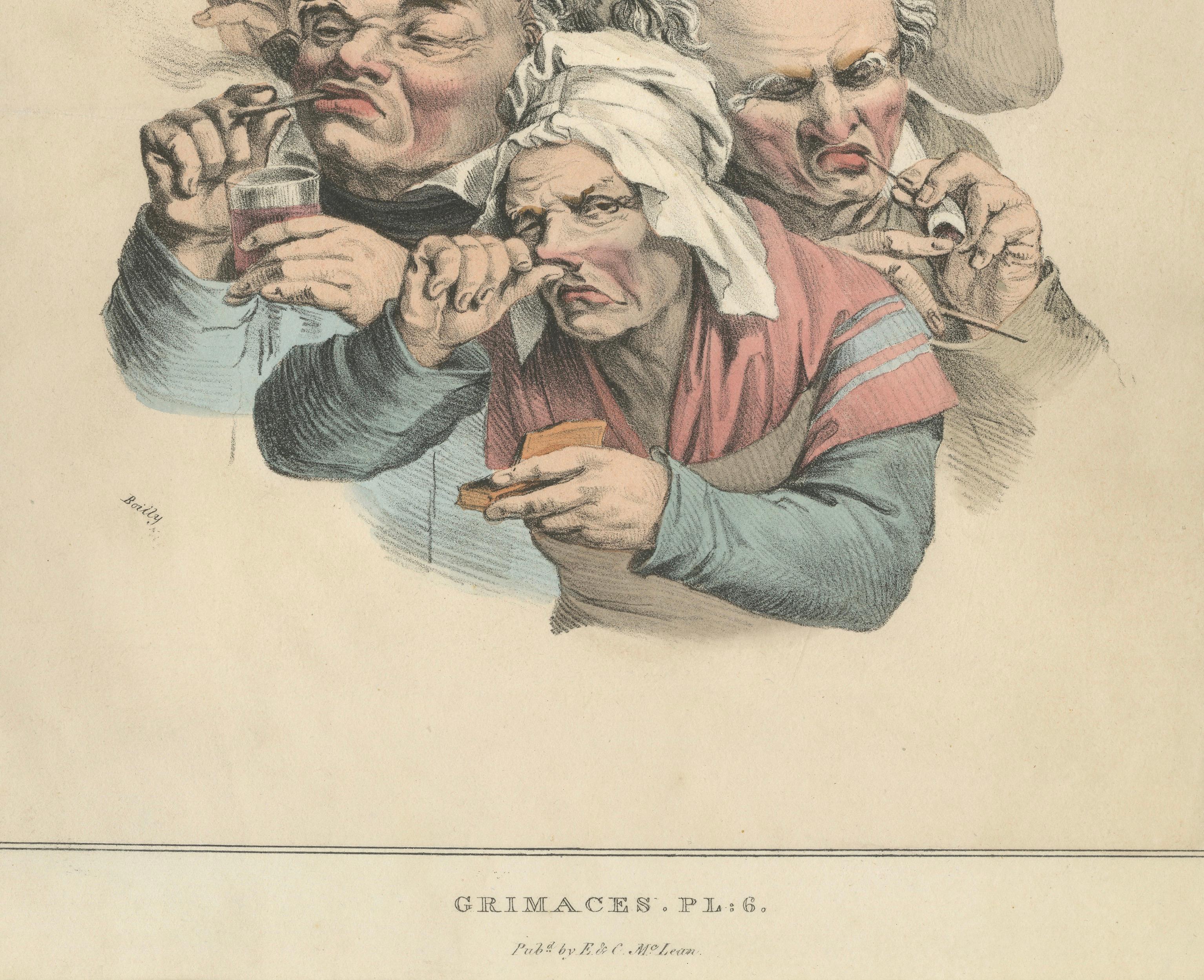 The Antiquaries Hand-Colored Lithograph, Satirical Caricature, c.1823
