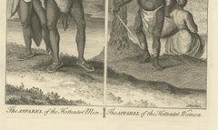 The Apparel of Hottentot Men and Women: Old Engraving, Cape of Good Hope, 1745