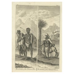 The Apparel of Hottentot Men and Women: Alter Kupferstich, Kap der Guten Hoffnung, 1745