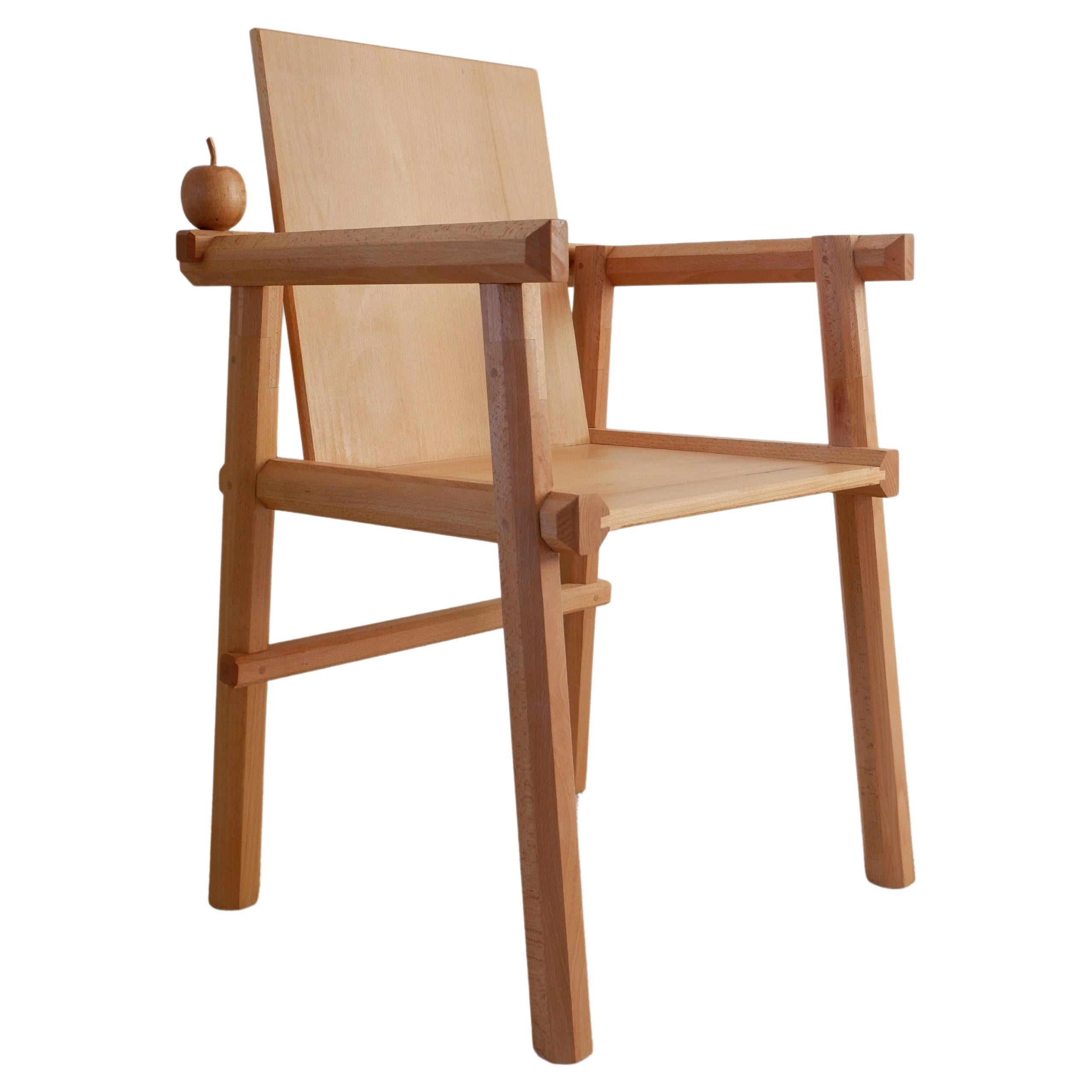 The Apple Chair, by Josh Page Studio. Beech Wood, with hand carved Apple.