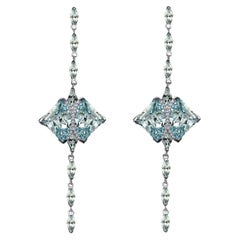 Aquamarine Eagle Ray Drop Earrings, 18kt Gold