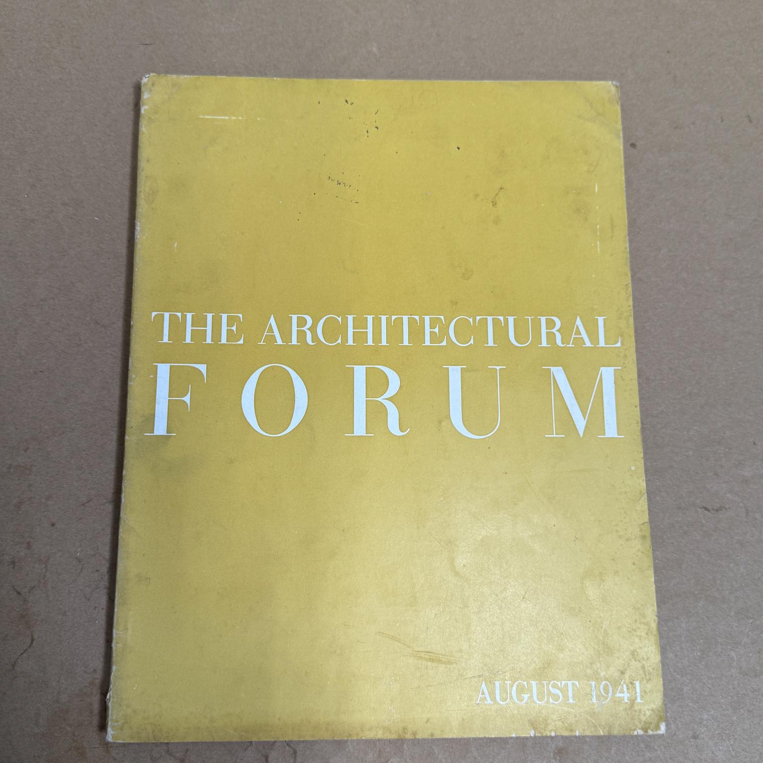 Mid-Century Modern The Architectural Forum August 1941 Magazine Time Inc en vente