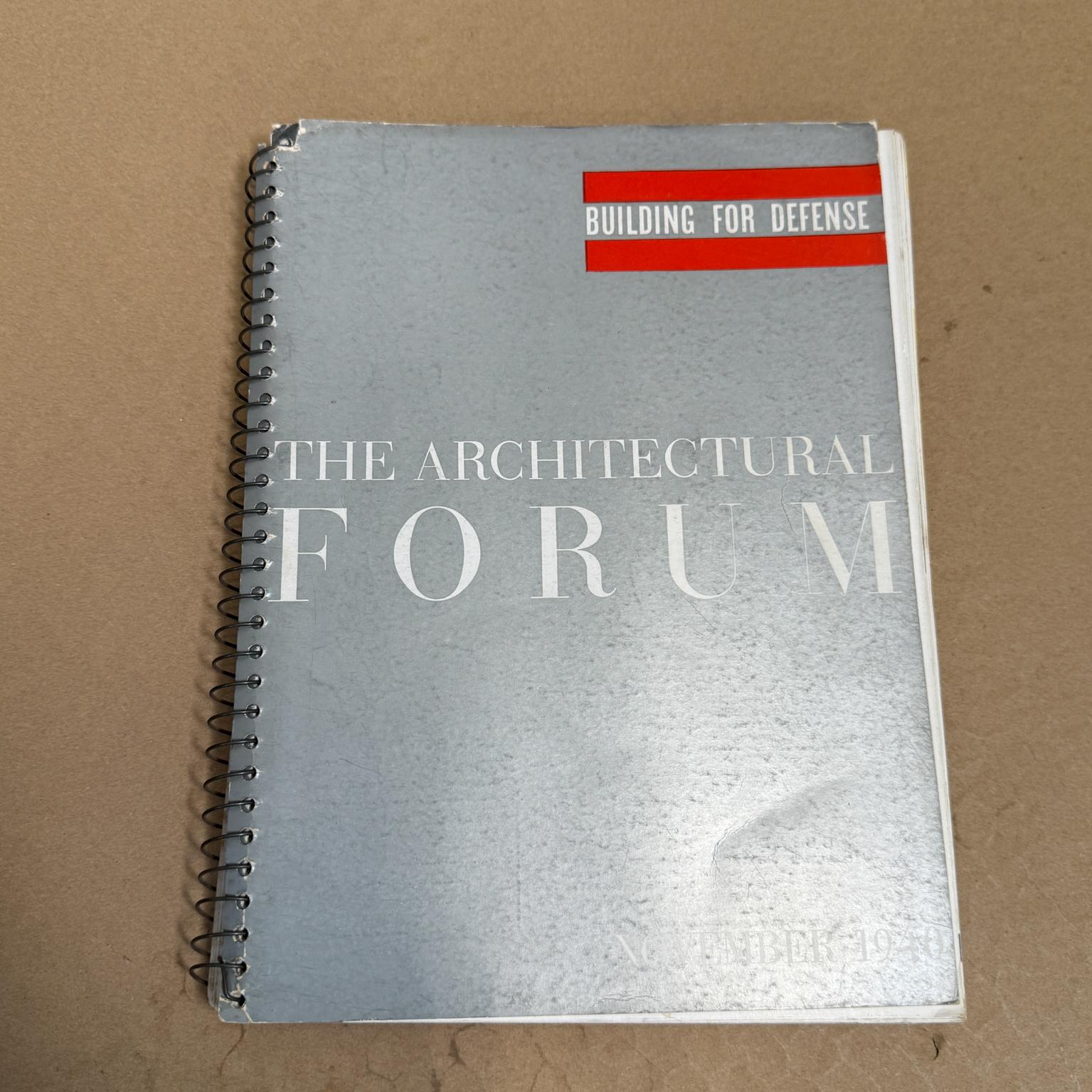Mid-Century Modern The Architectural Forum November 1940 Magazine Time Inc en vente