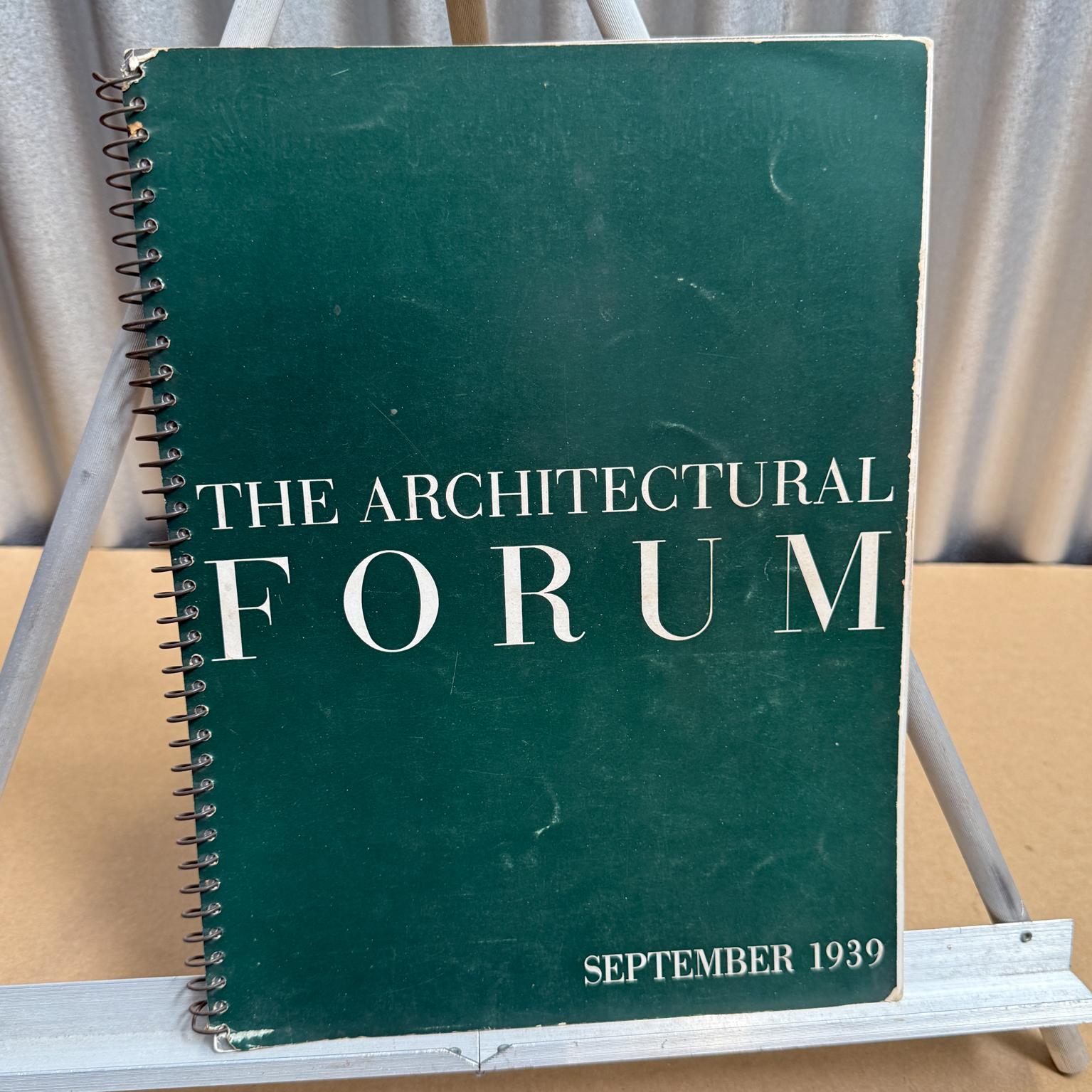 The Architectural Forum September 1939
Published by Time Inc Time Warner
spiral bound magazine of building and architecture
9.25 W x 11.88 H x .5 Thick
Original preowned vintage condition
Refer to images listed