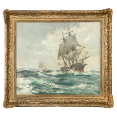 Antique ‘The Ark & the Dove off the Scillies with Lord Baltimore aboard’ Montague Dawson