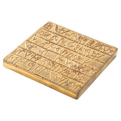Armenian Alphabet by Line Vautrin, Gilt Bronze Compact