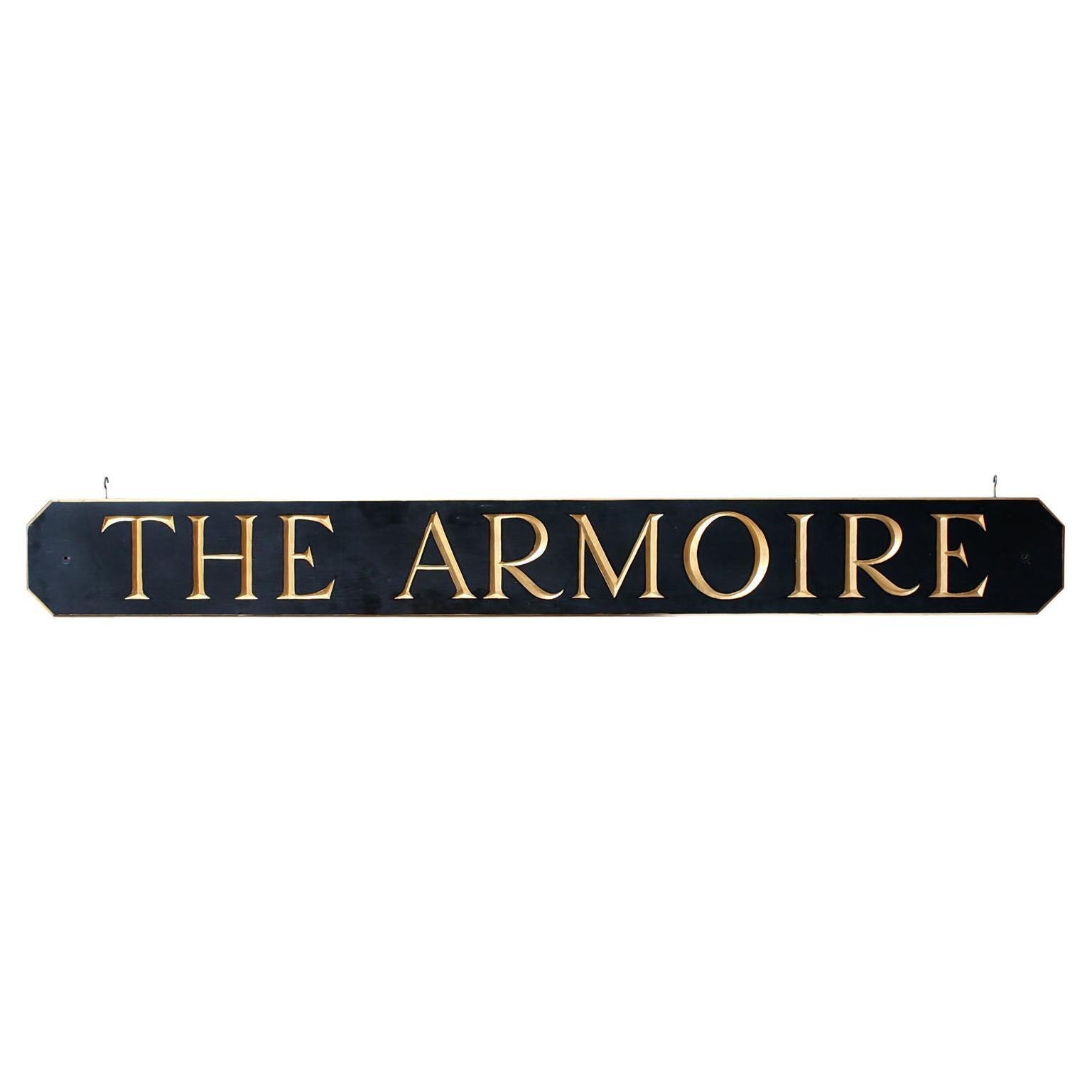 "The Armoire" Hanging Sign For Sale