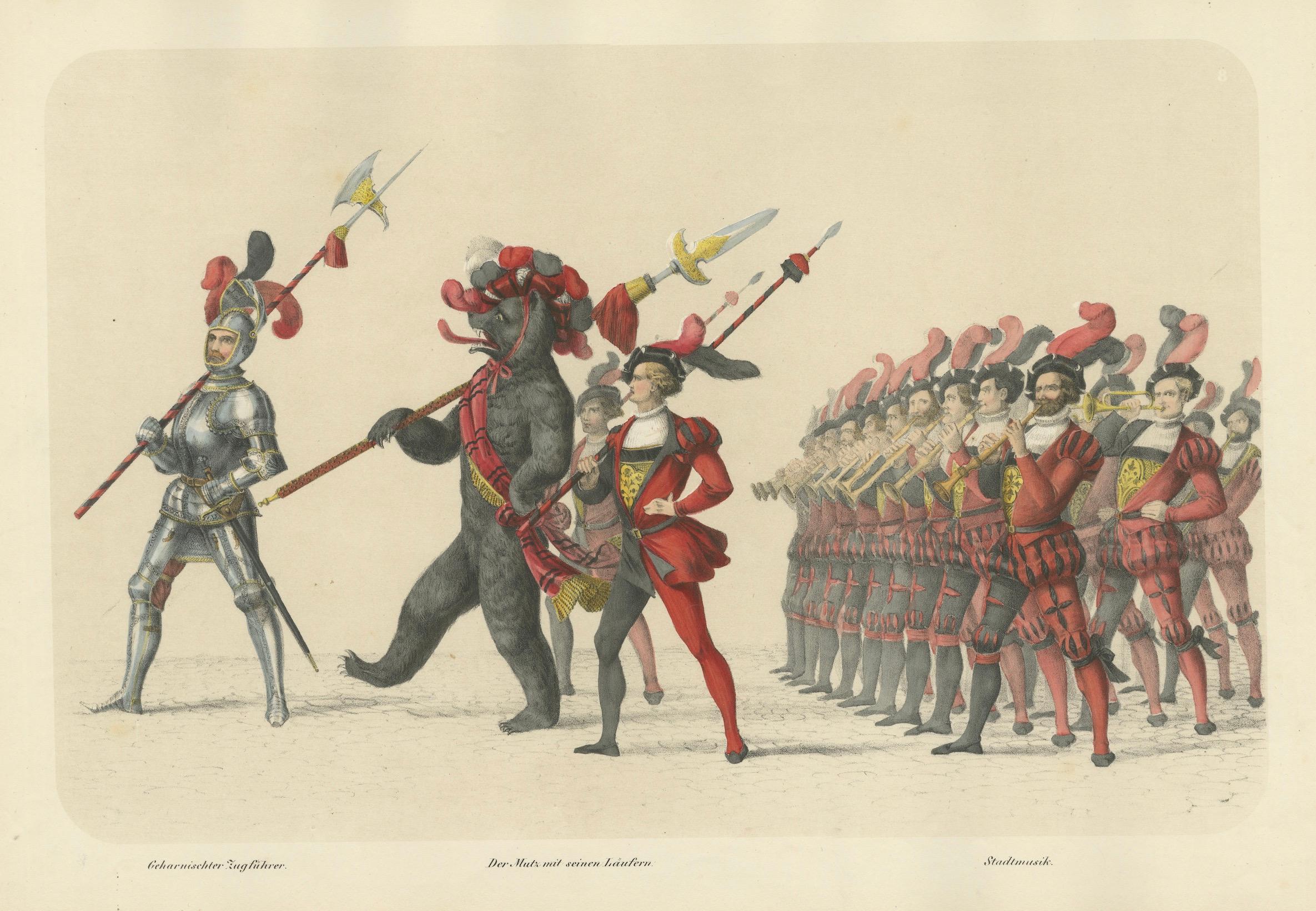 Der gepanzerte Anführer und der Bär - eine einzigartige Berner Prozession, 1855 im Angebot 1