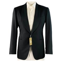 THE ARMOURY Marked IT 52 Black Wool Shawl Collar Sport Coat New with Tags
