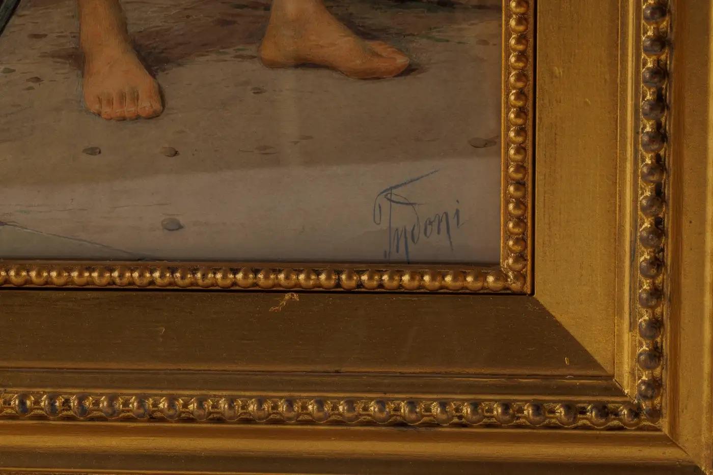 „The Arms Collector“ Ein außergewöhnliches orientalisches Aquarell von Filippo Indoni im Zustand „Hervorragend“ im Angebot in Long Island City, NY