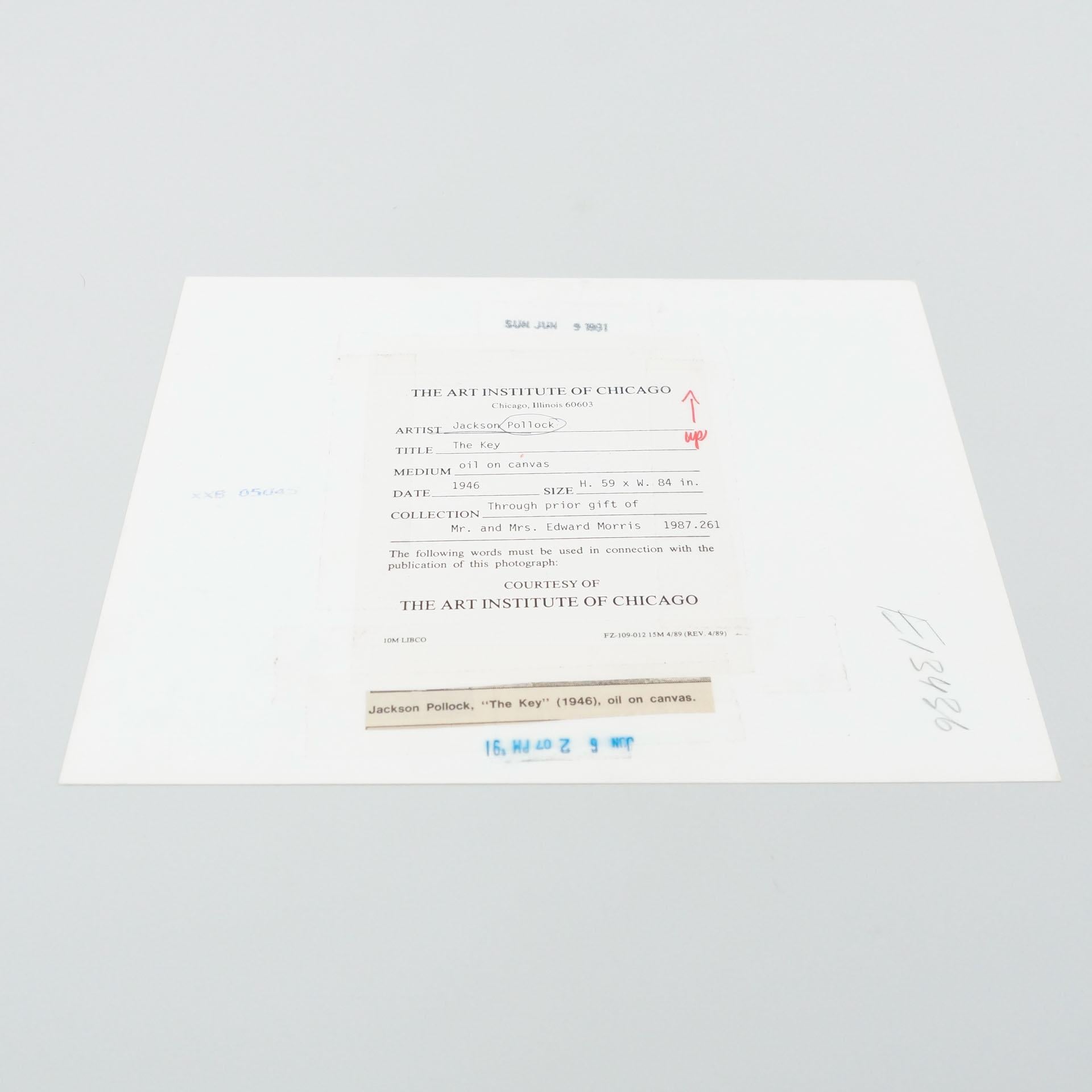 The Art Institute of Chicago Photography of Jackson Pollock Painting, circa 1991 For Sale 7