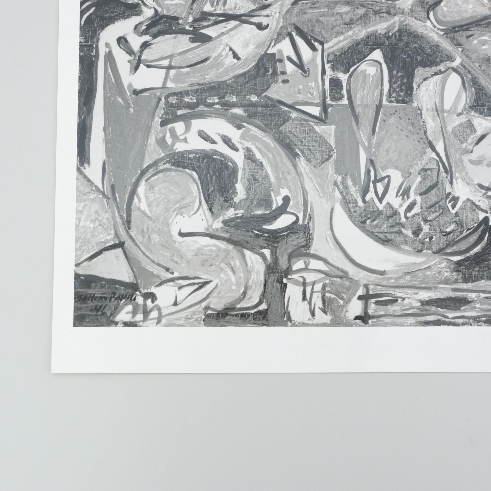 Black and White Photography of Jackson Pollock Painting 