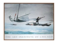 Affiche encadrée en bois de noyer « Sail, Nassau » de l'Art Institute of Chicago, 1980
