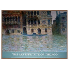 The Art Institute of Chicago "The Palazzo Dario" Walnut Frame Poster, 1990