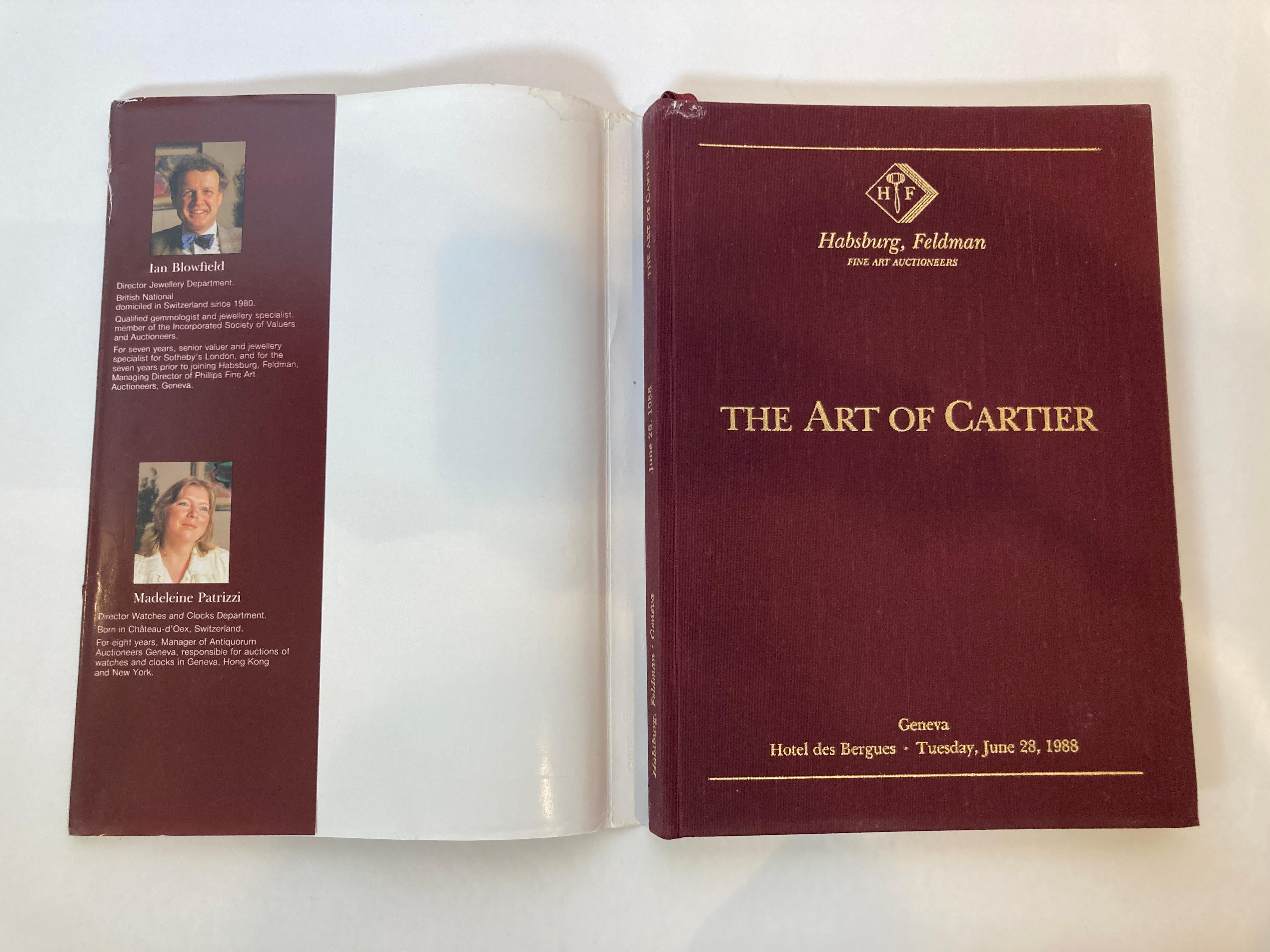 The Art of Cartier 1988 Geneva Auction Hardcover Book In Good Condition For Sale In North Hollywood, CA