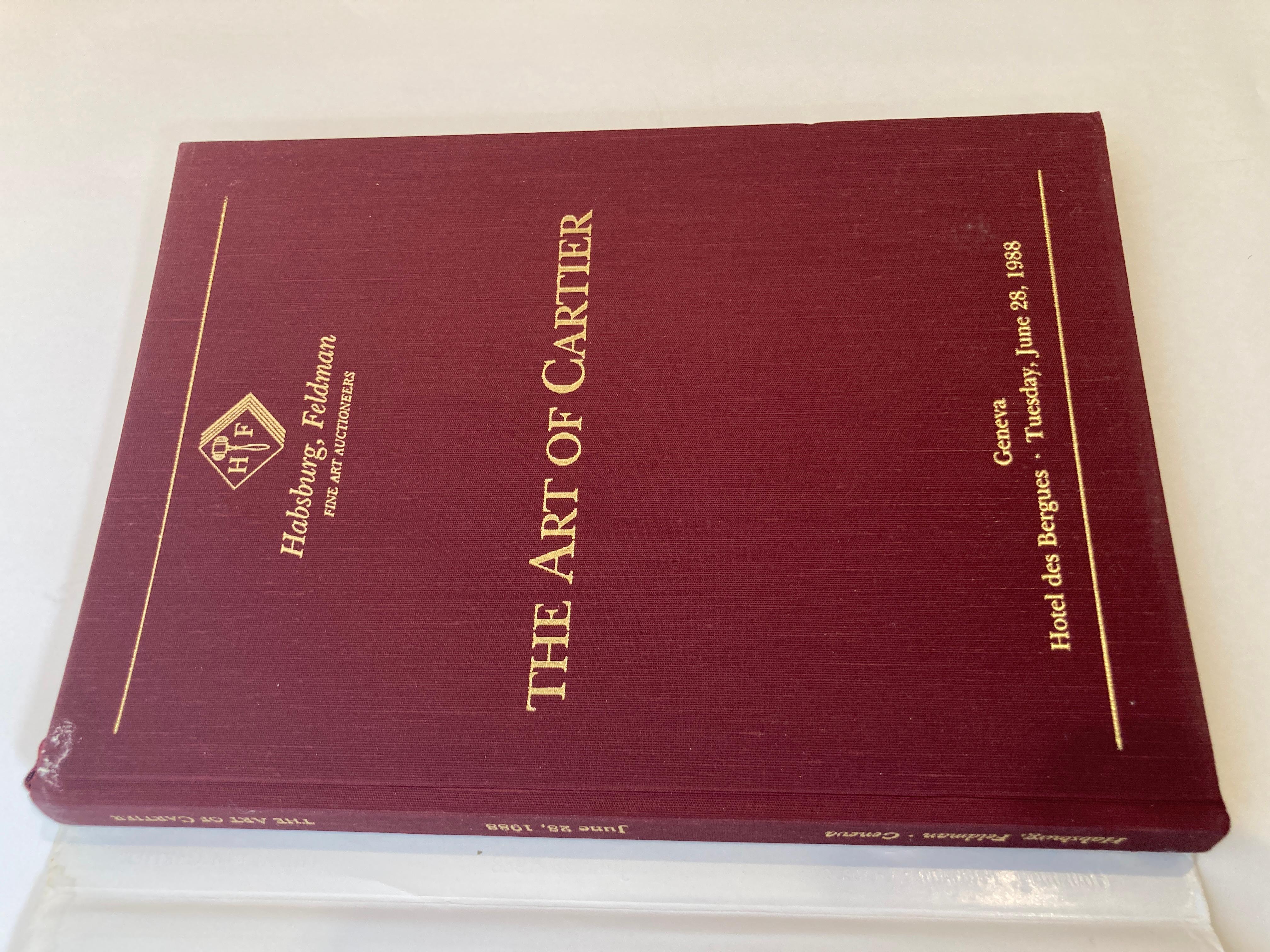 Women's or Men's The Art of Cartier 1988 Geneva Auction Hardcover Book For Sale