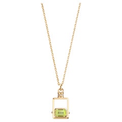 Art of Travel 'Gem Perfume' Pendant Necklace 18k Gold Green Peridot Diamond