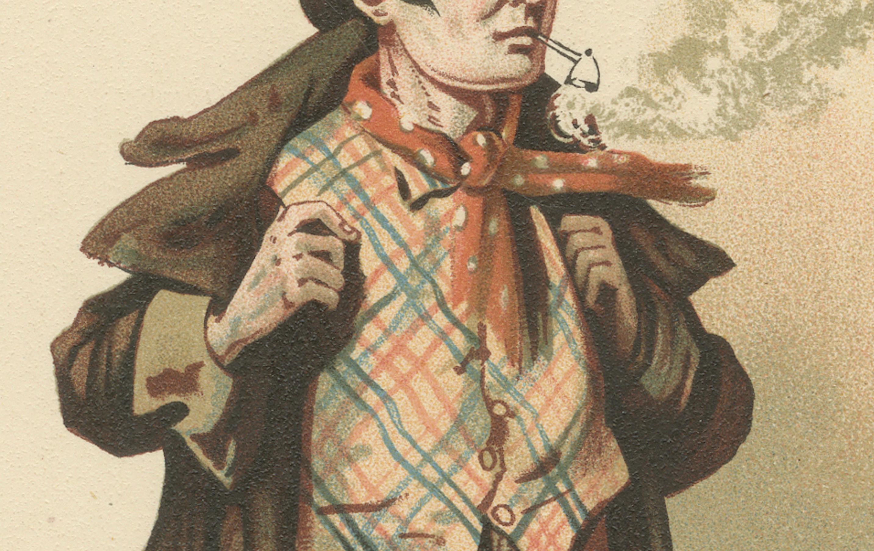 Der gewiefte Dodger aus Oliver Twist - Original Dickens Lithographie von Kyd, um 1889 im Zustand „Gut“ im Angebot in Langweer, NL