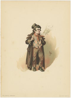 Der gewiefte Dodger aus Oliver Twist - Original Dickens Lithographie von Kyd, um 1889