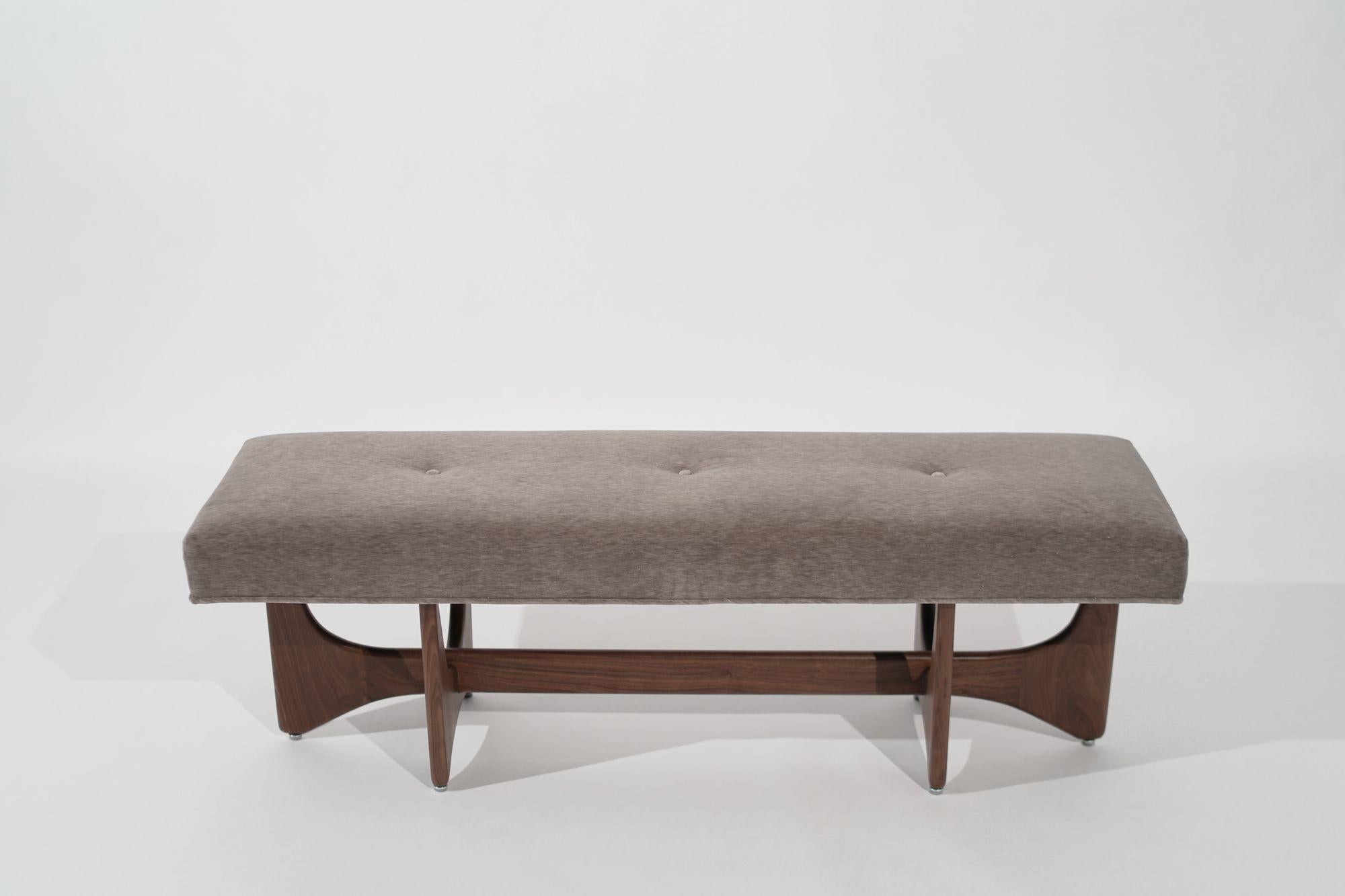 Mid-Century Modern The Artisanal Bench in Special Walnut by Stamford Modern For Sale