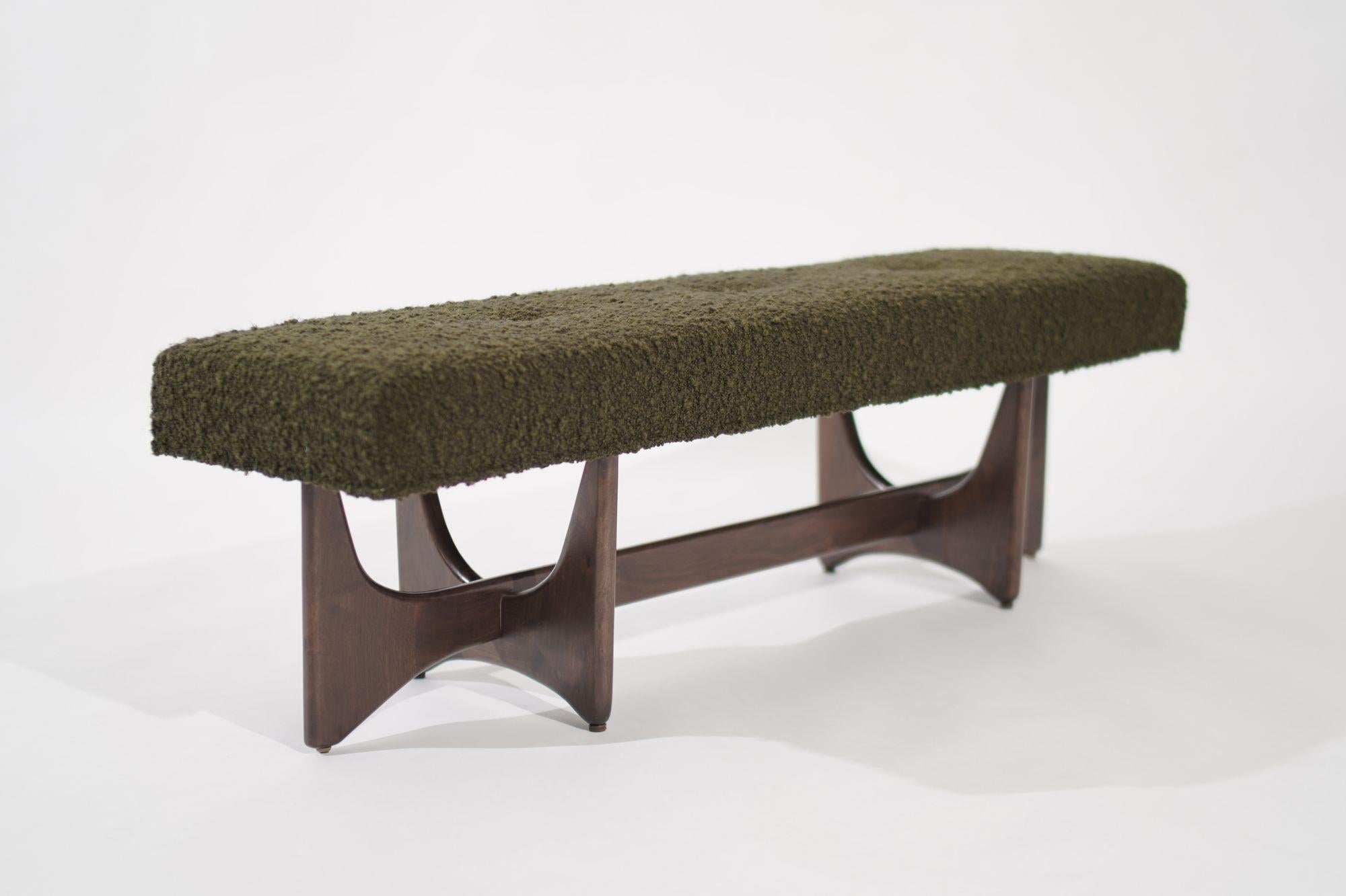 American The Artisanal Bench in Dark Walnut by Stamford Modern For Sale