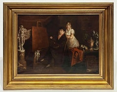 "The Artist in his Studio", Oil on Canvas, Italian School, circa 1810