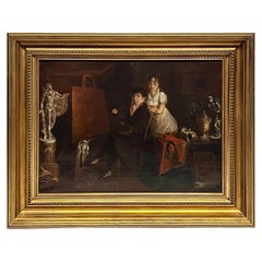 "The Artist in his Studio", Oil on Canvas, Italian School, circa 1810