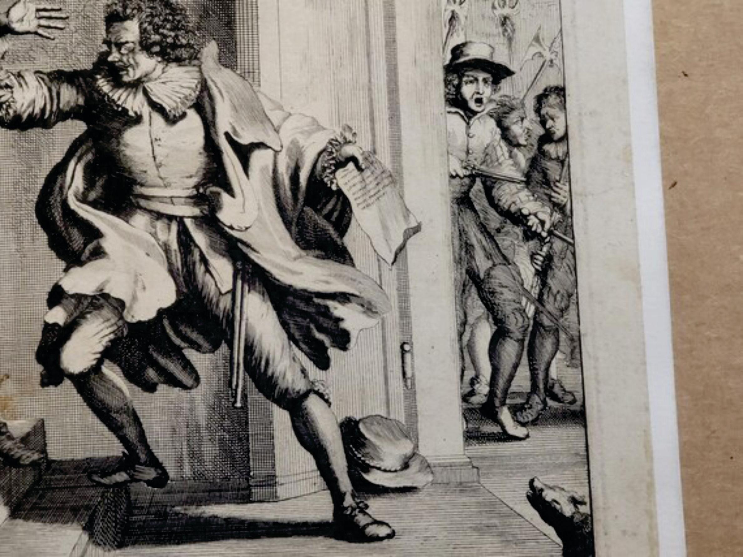 The Assassination of William of Orange von Jan Luyken, 1649~1712 (Niederländisch) im Angebot
