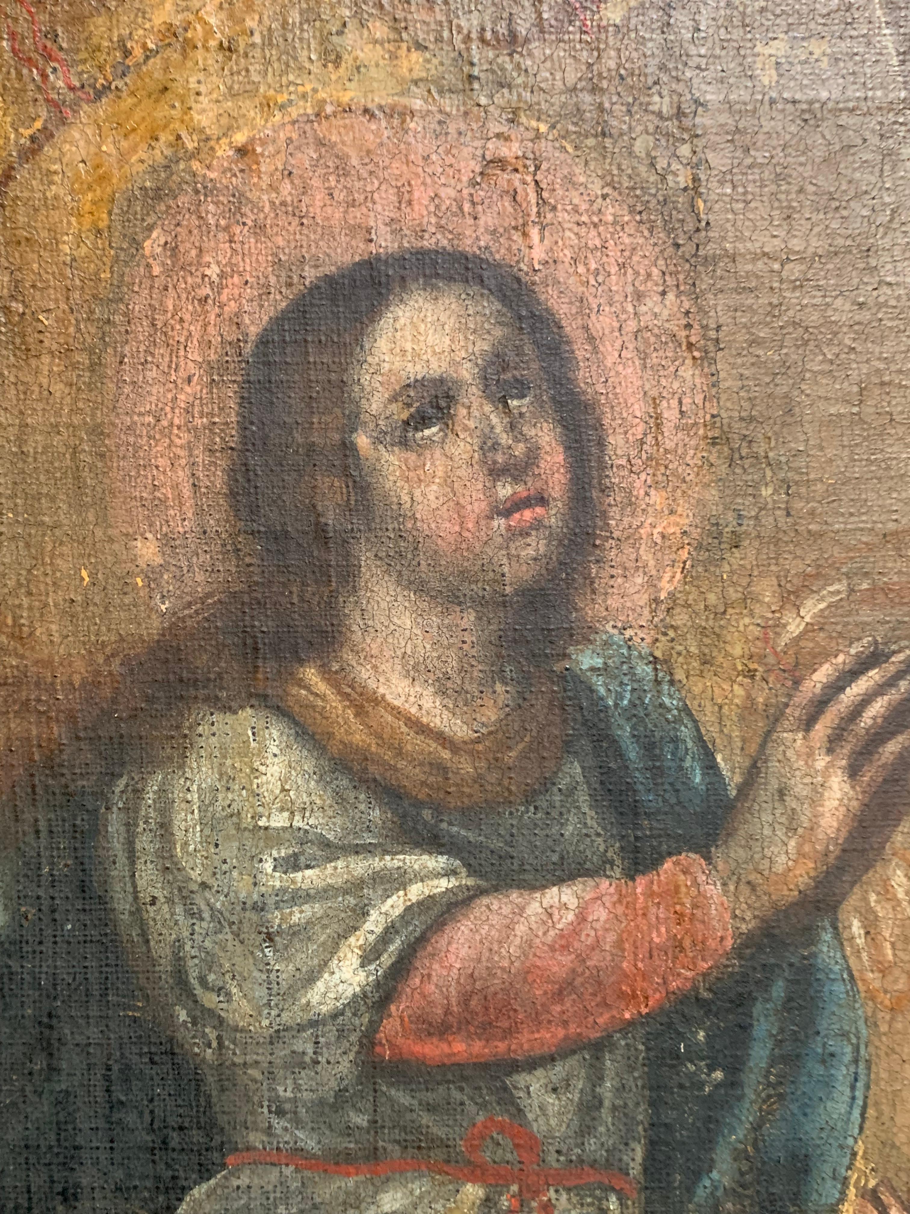 The Assumption of Mary or Dormition of the Virgin 18th Century Spanish Colonial im Angebot 1