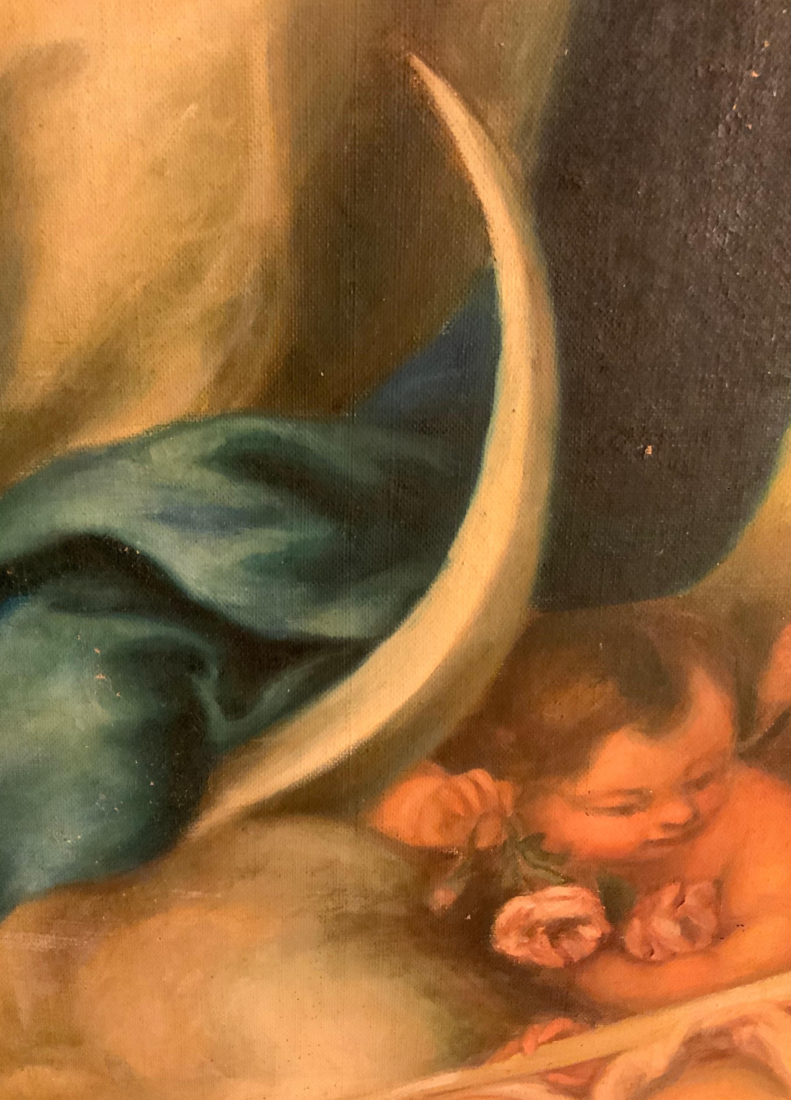 20th Century The Assumption Of The Virgin Mary Oil Painting