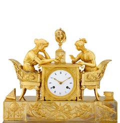 The Astronomy Lesson French Empire Mantel Clock