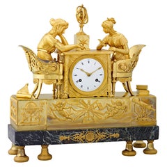 The Astronomy Lesson French Empire Mantel Clock