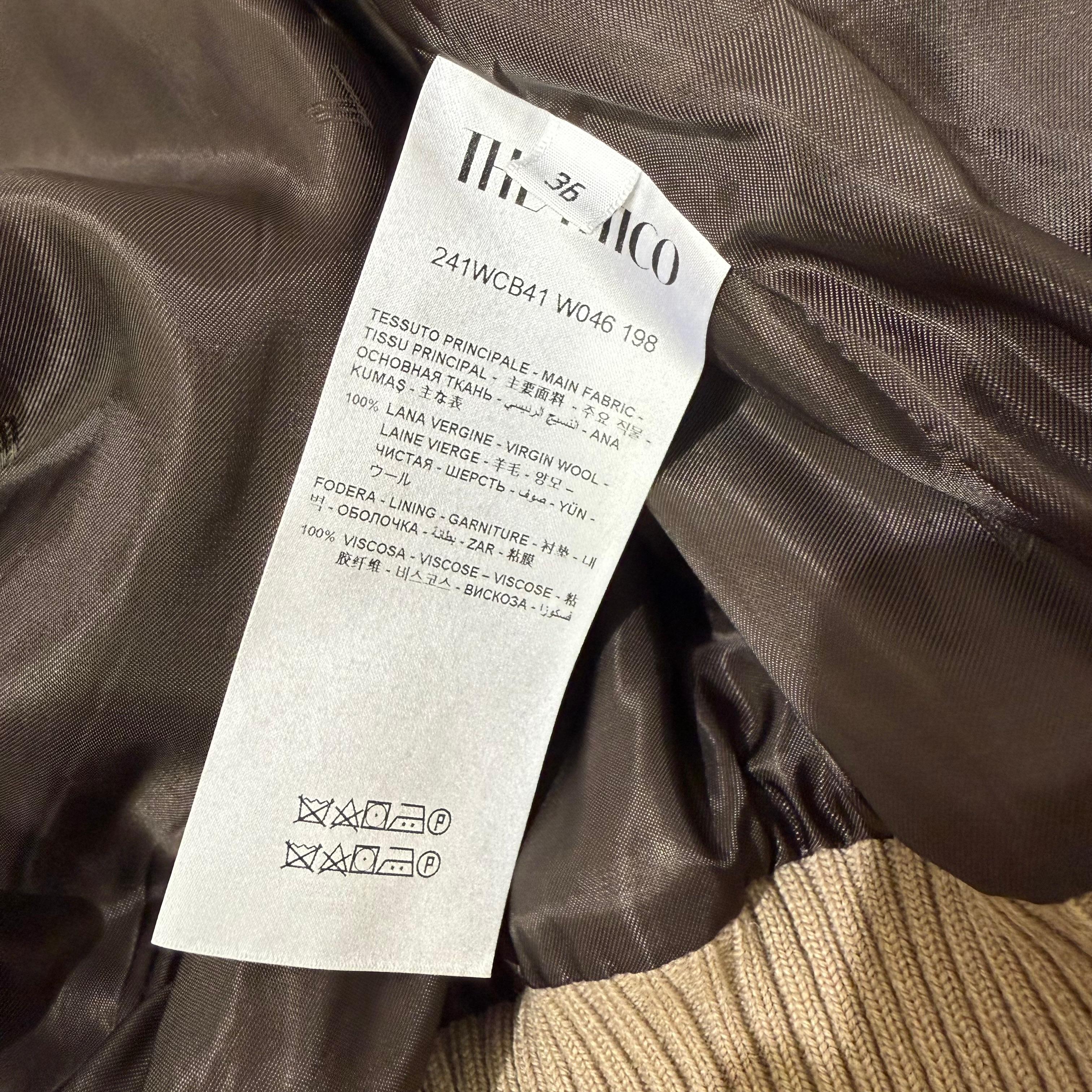 Die Attico Beige Wolle Bomberjacke Größe FR 36 / IT 40 im Angebot 5