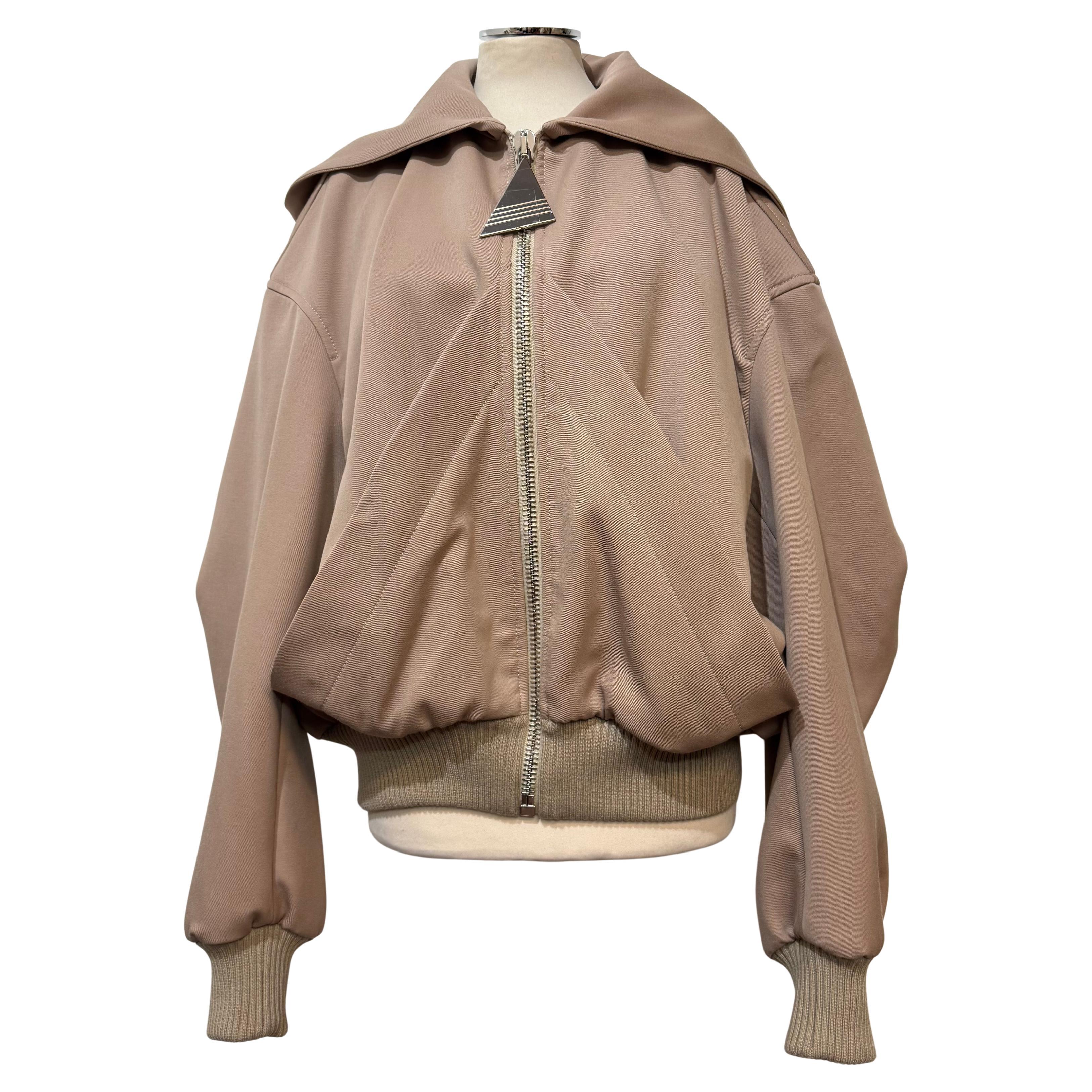 The Attico Beige Wool Bomber Jacket Size FR 36 / IT 40