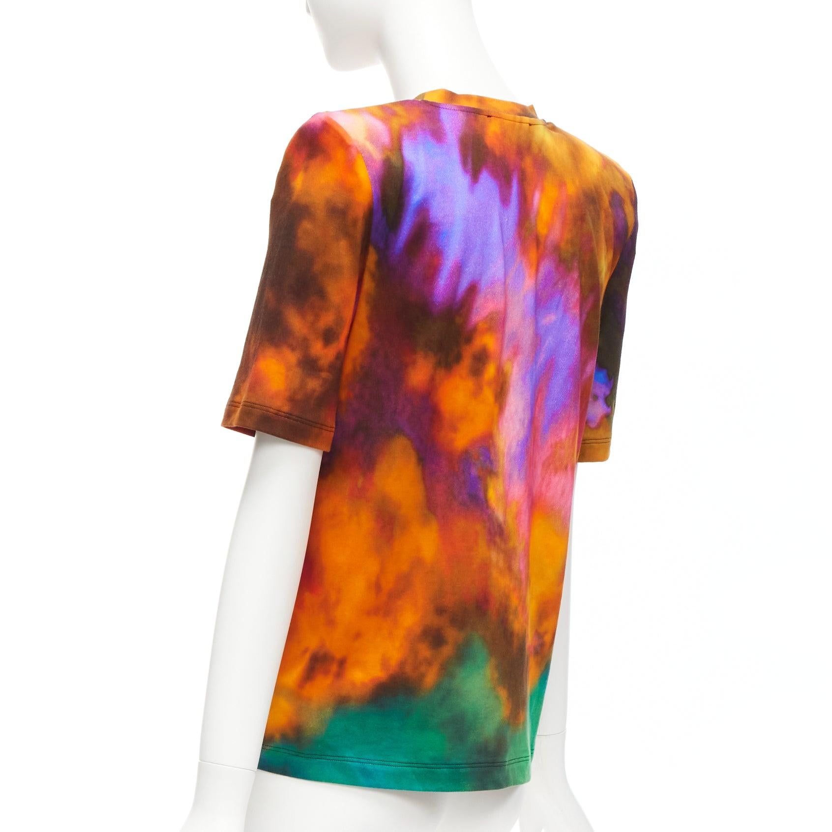 THE ATTICO Bella tie dye logo embroidery power shoulder tshirt IT36 XXS For Sale 2