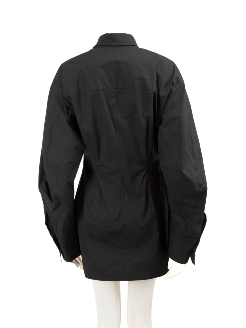The Attico Black Bralette Detail Mini Shirt Dress Size M In Good Condition In London, GB