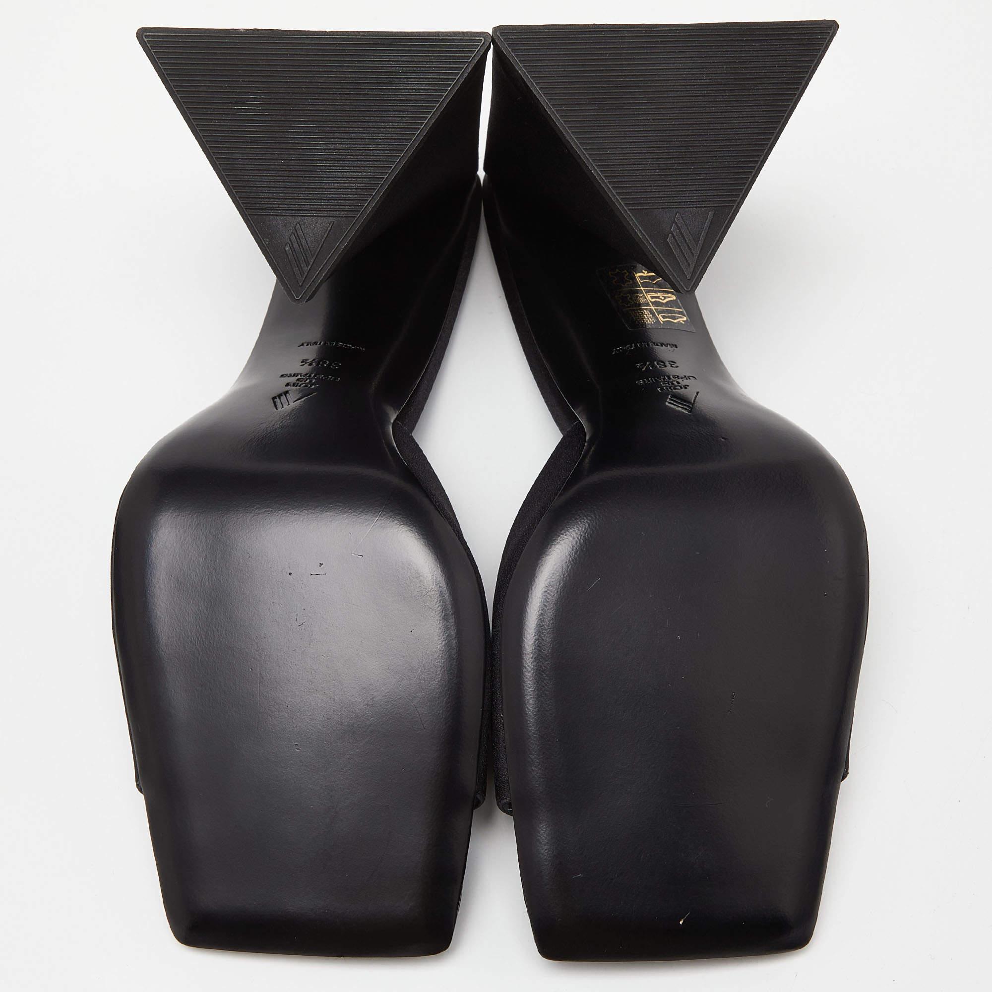 The Attico Black Satin Devon Slide Sandals Size 38.5 For Sale 3