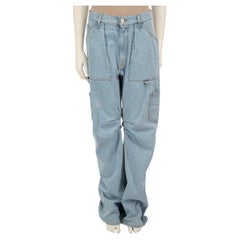 The Attico Blue Denim Straight High Rise Jeans Size XXS