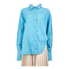 The Attico Blue Diana Curved Cut-Out Shirt Size S