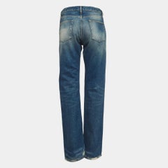 The Attico Blue Washed Denim Distressed Jeans S Waist 27"