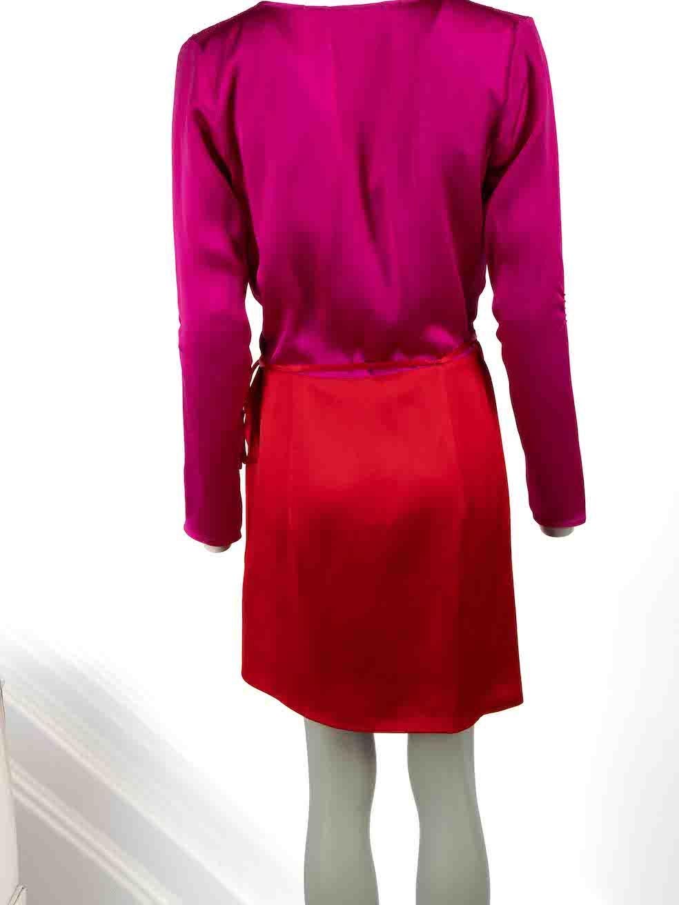 The Attico Colour Block Gabriela Wrap Dress Size S In Good Condition For Sale In London, GB