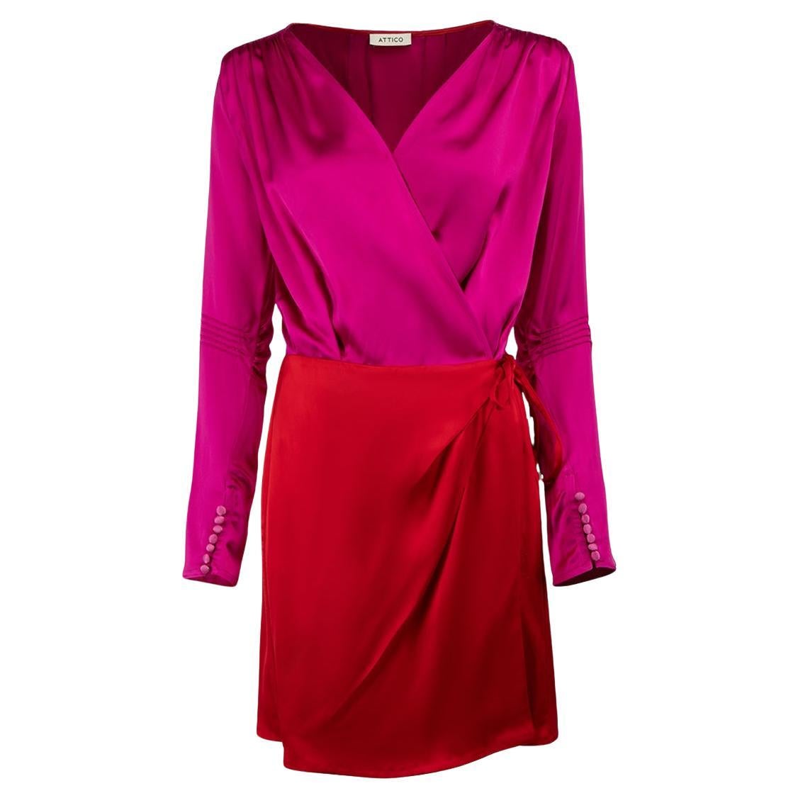 The Attico Colour Block Gabriela Wrap Dress Size S For Sale