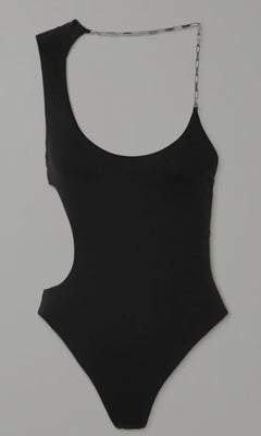THE ATTICO cutout one-piece Chain Neck Swimsuit in Black