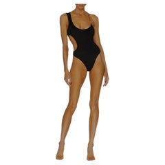 THE ATTICO cutout one-piece Chain Neck Swimsuit in Black