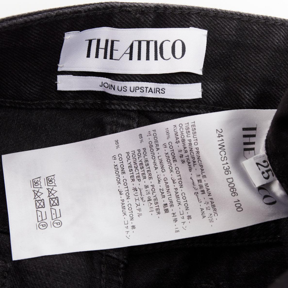 THE ATTICO Fay - Minigonna a vita bassa in cotone nero con più tasche cargo 25