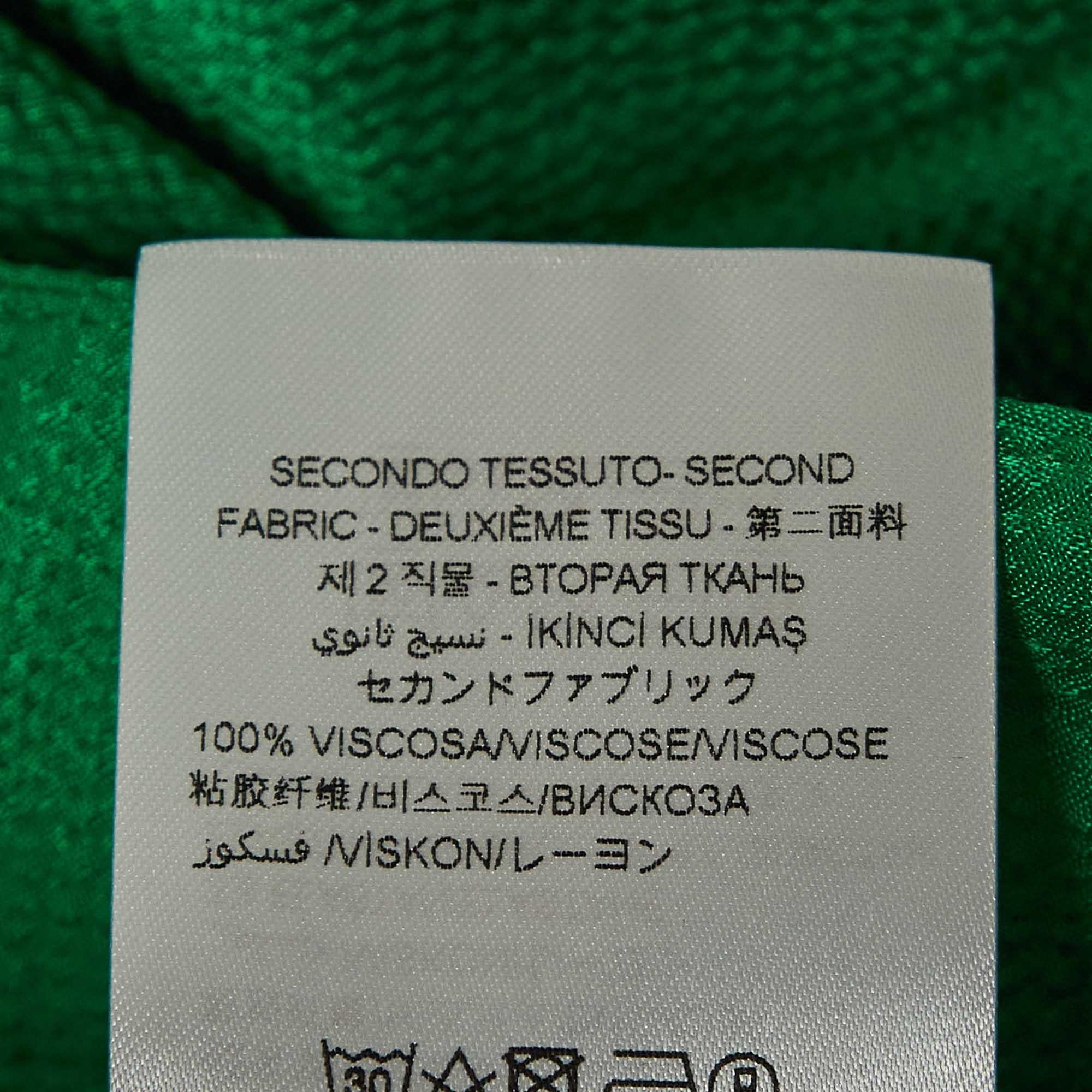 The Attico Martellato Pantalon à manches larges en satin vert M en vente 2
