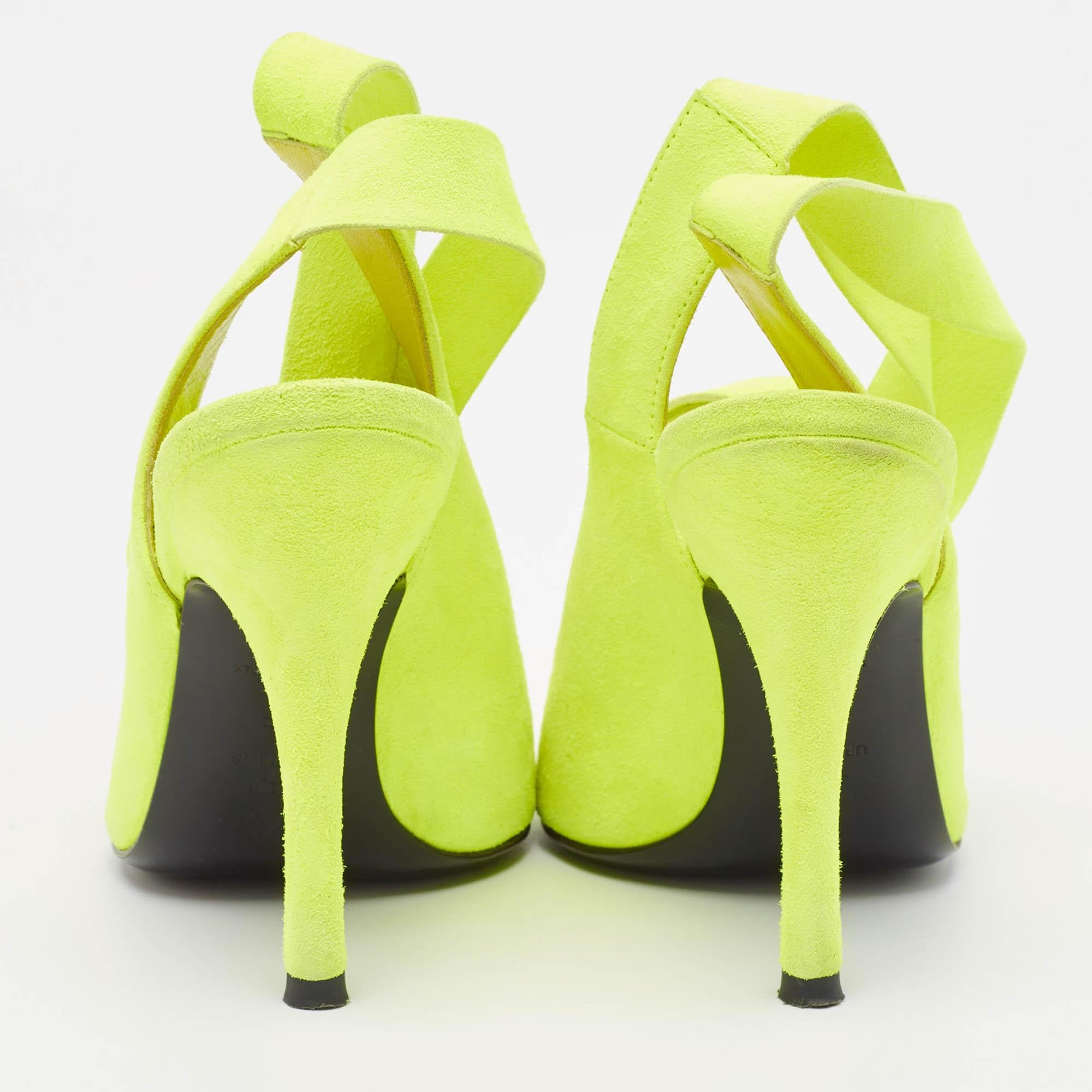 Women's The Attico Green Suede Venus Ankle Wrap Pumps Size 36 For Sale